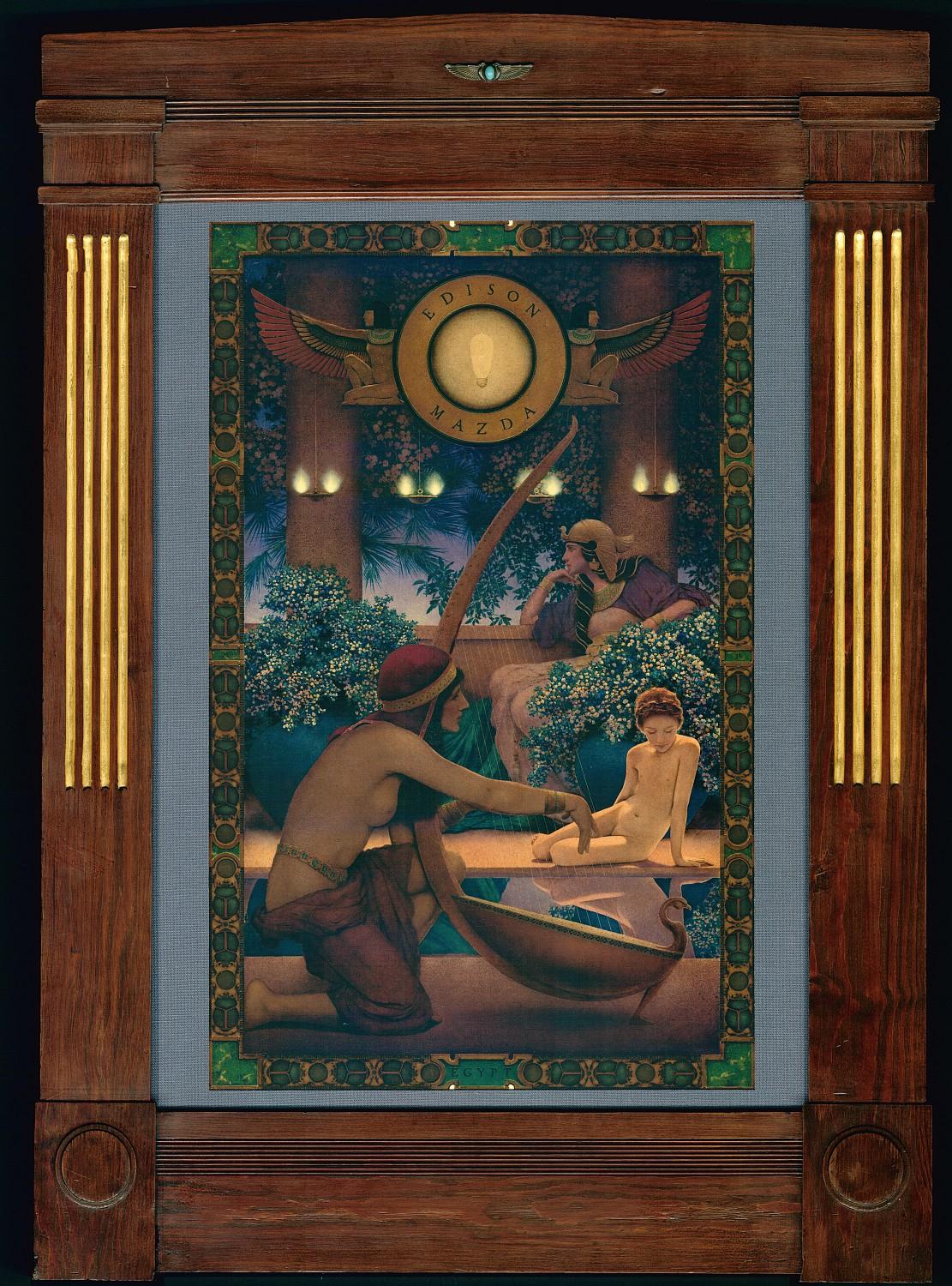 Egypt, Original Edison Mazda Calendar Illustration - Painting by Maxfield Parrish
