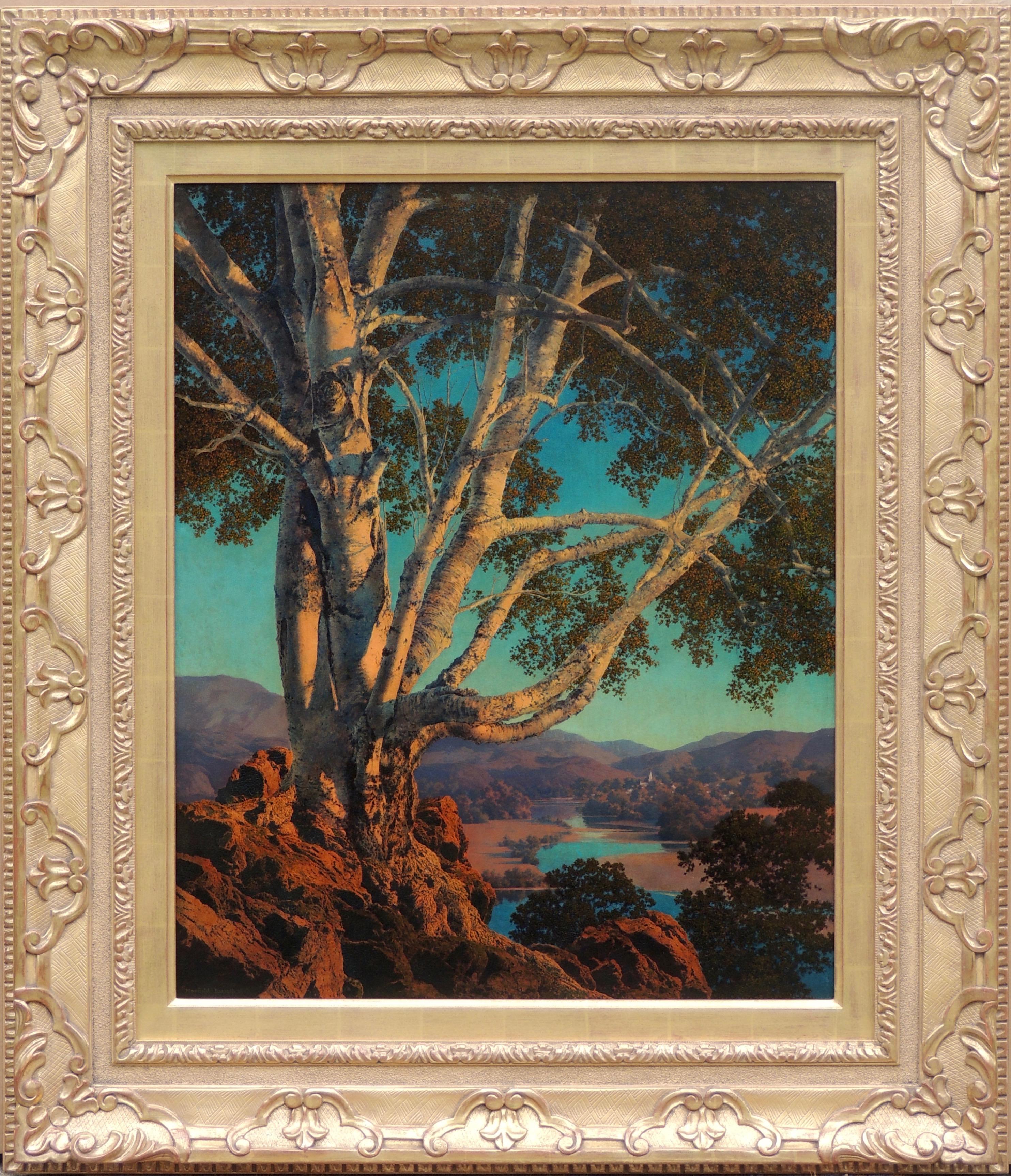 Old White Birch - Painting by Maxfield Parrish