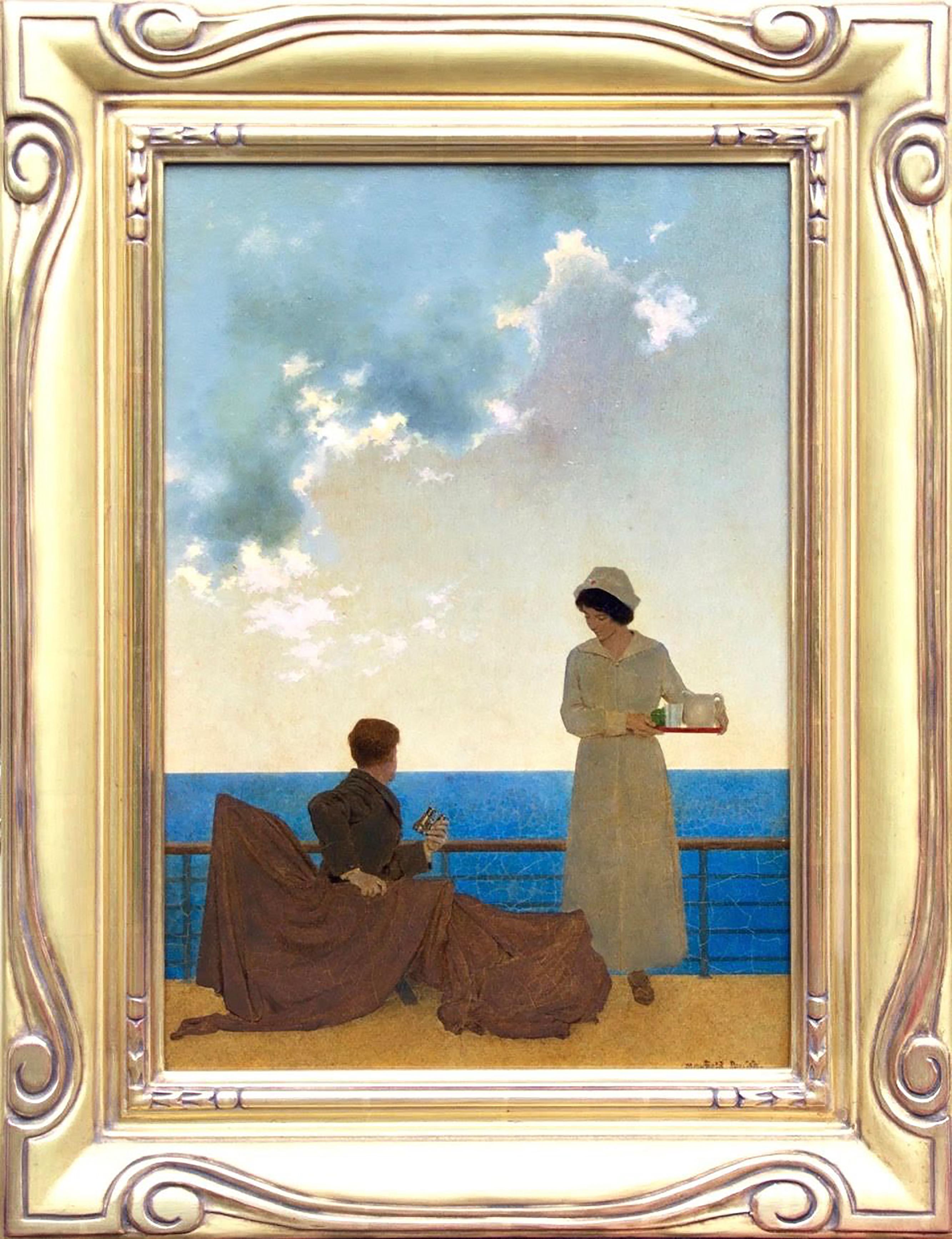 Original Illustration for The Red Cross Advertisement - Painting by Maxfield Parrish