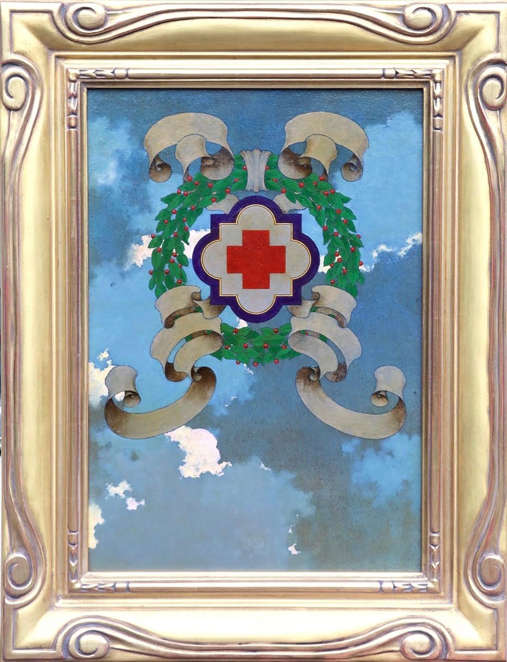 Original Illustration for The Red Cross - Painting by Maxfield Parrish