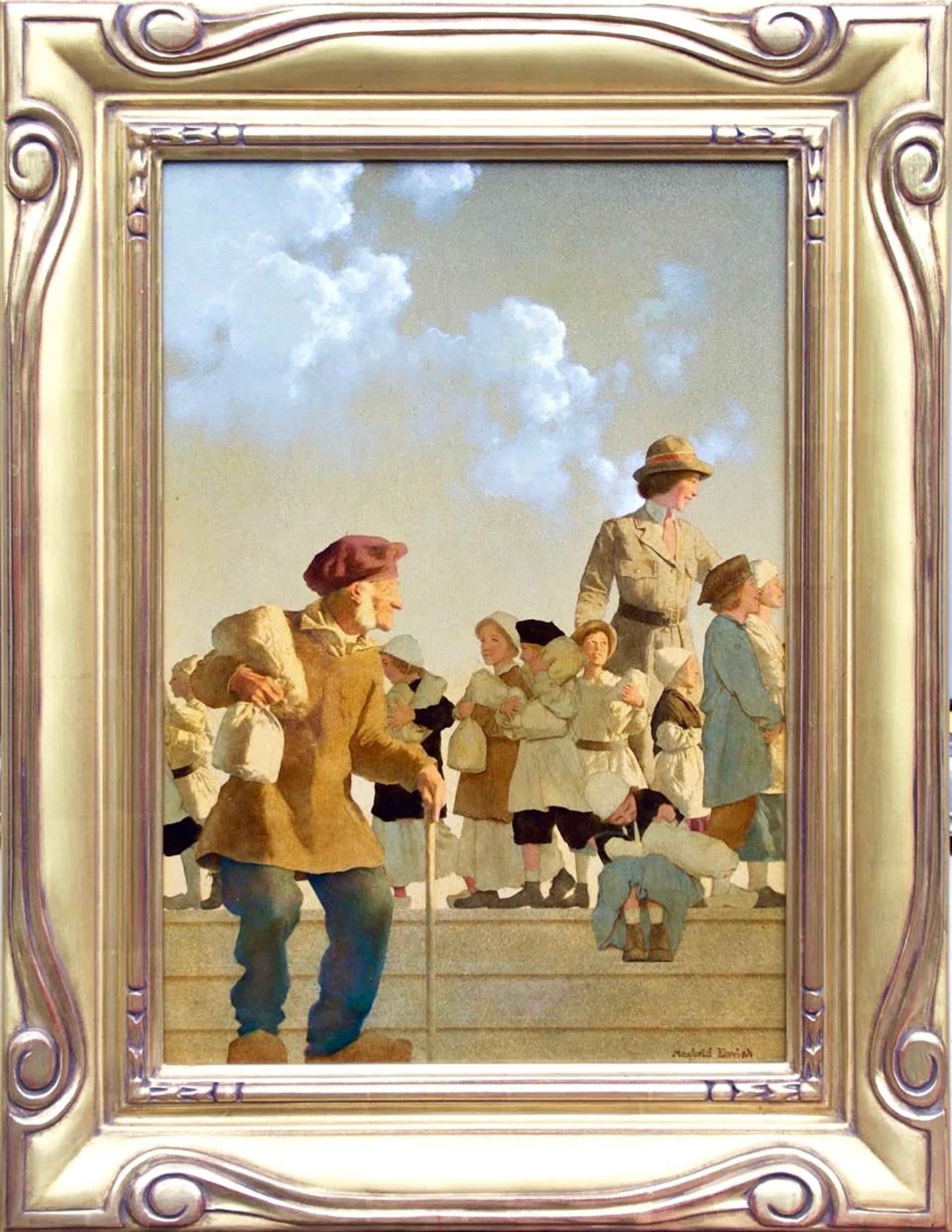 Original Illustration for The Red Cross - Painting by Maxfield Parrish