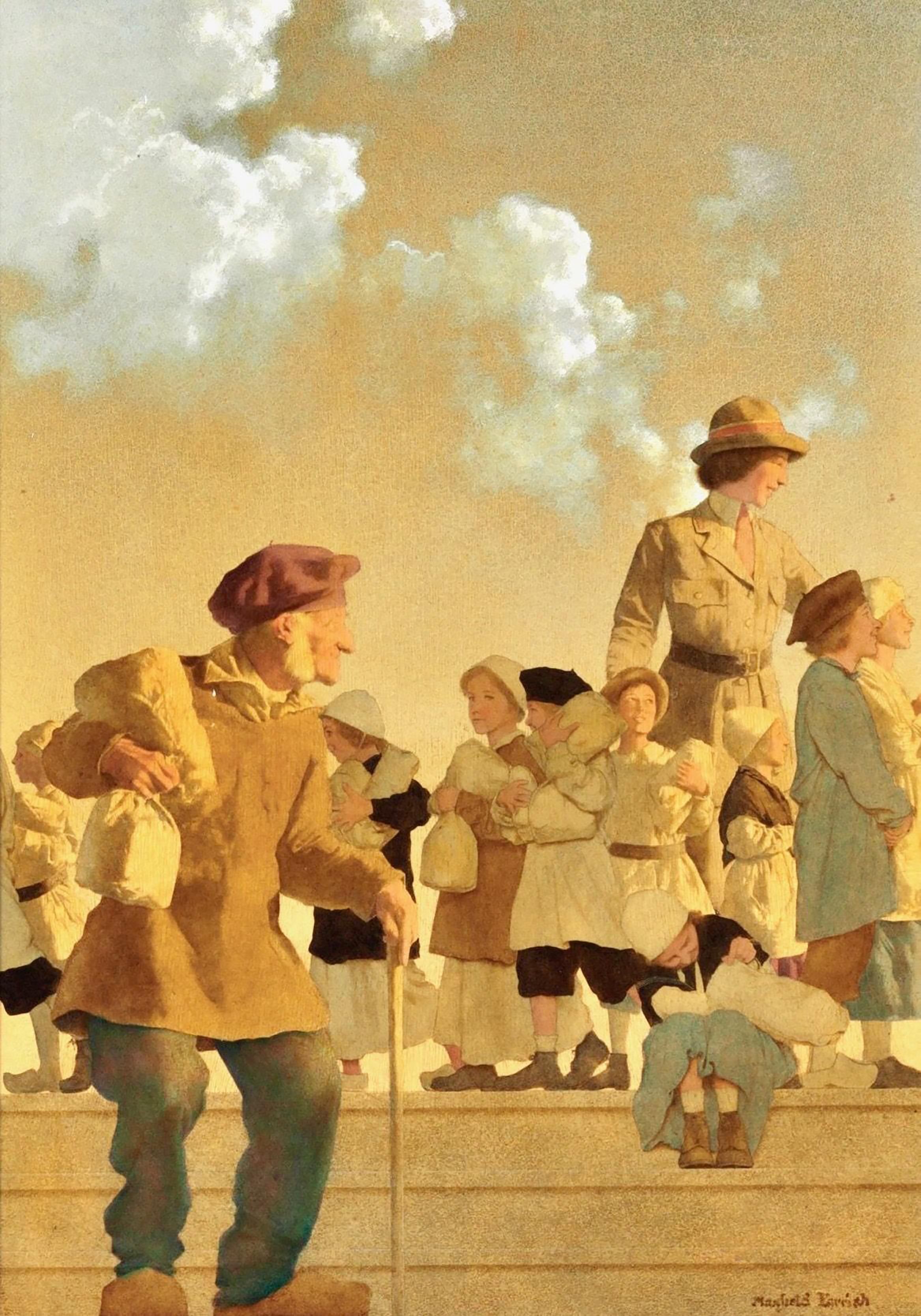Maxfield Parrish Figurative Painting - Original Illustration for The Red Cross
