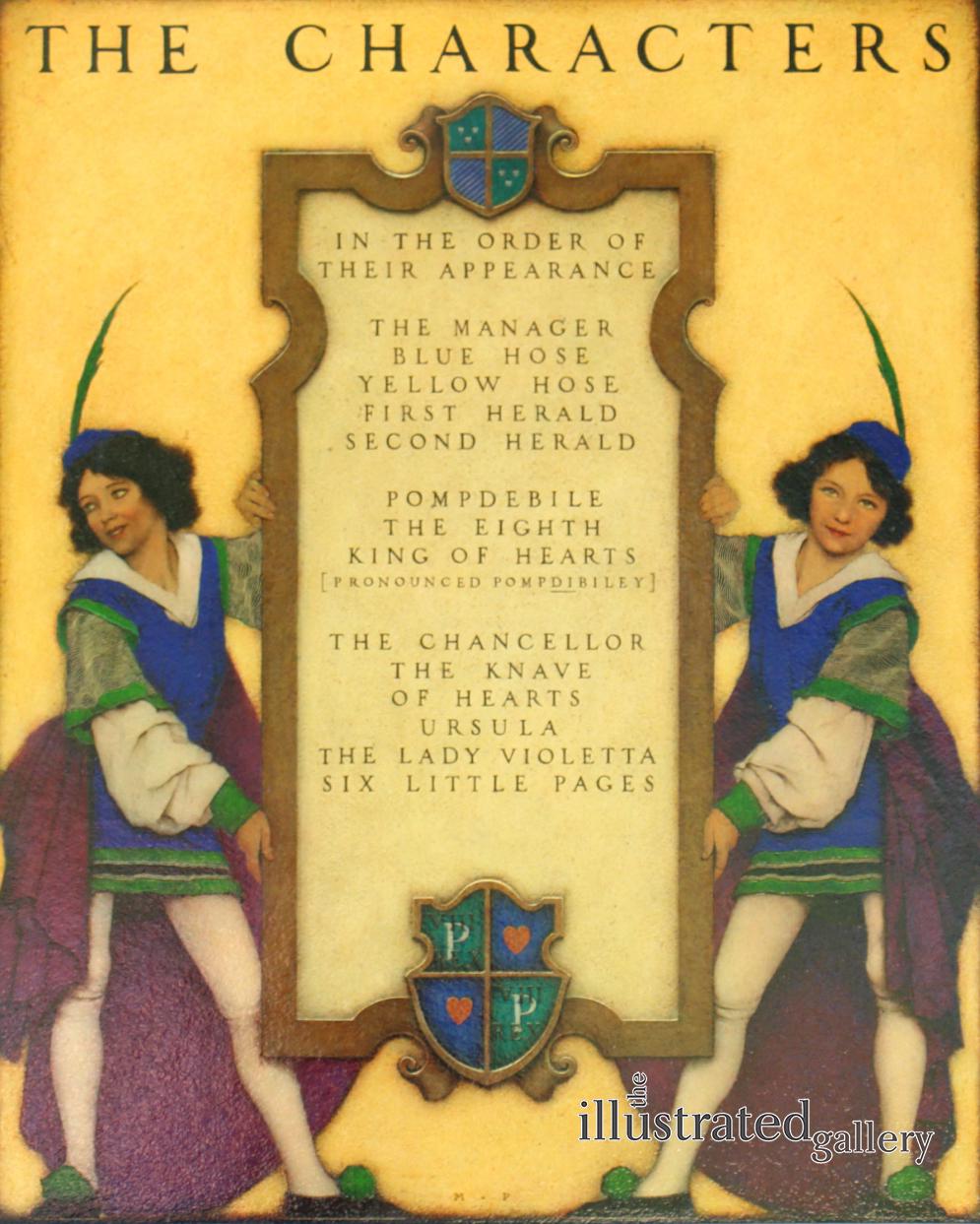 Maxfield Parrish Figurative Painting - The Knave of Hearts: List of Characters