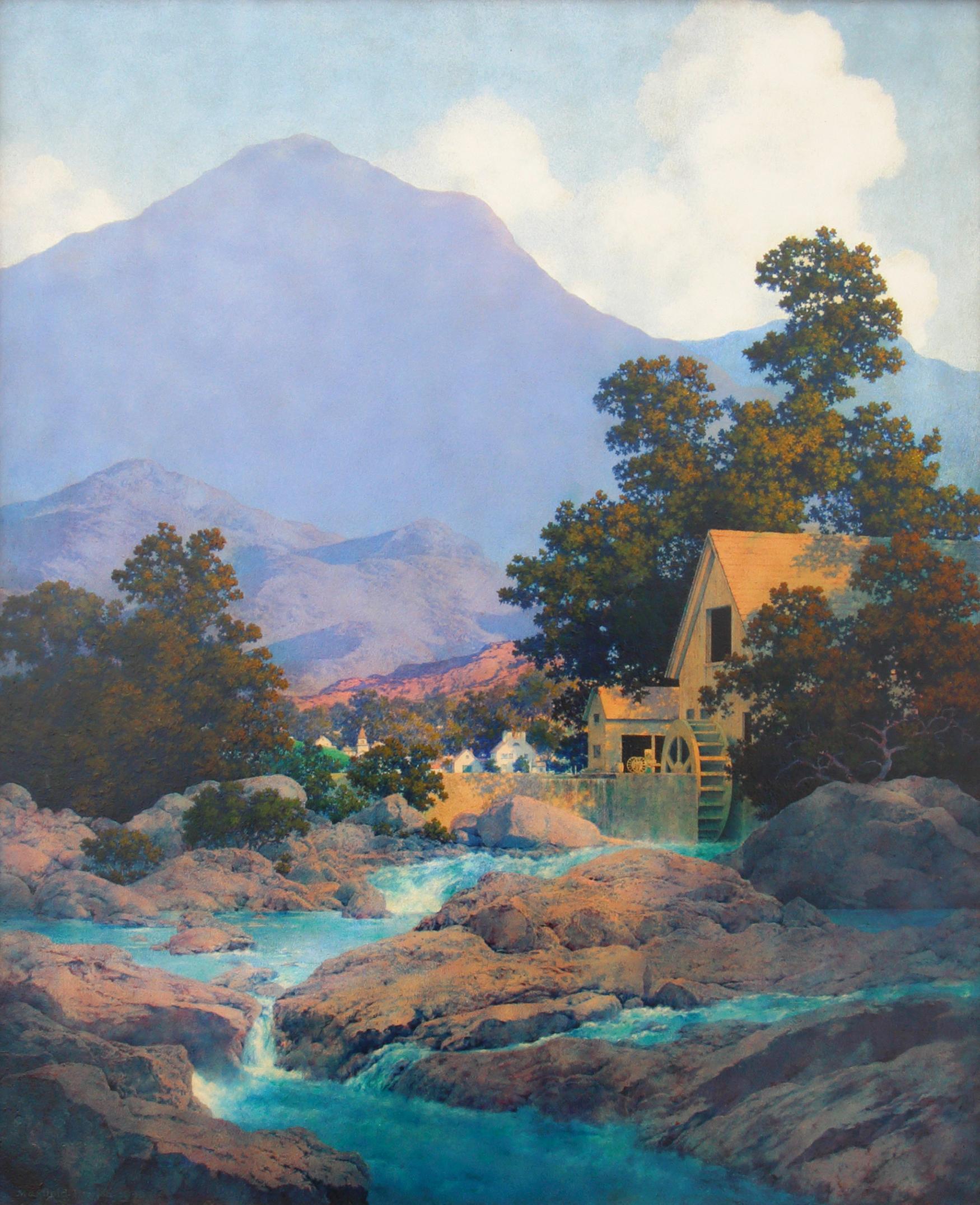 Maxfield Parrish Landscape Painting - The Old Mill