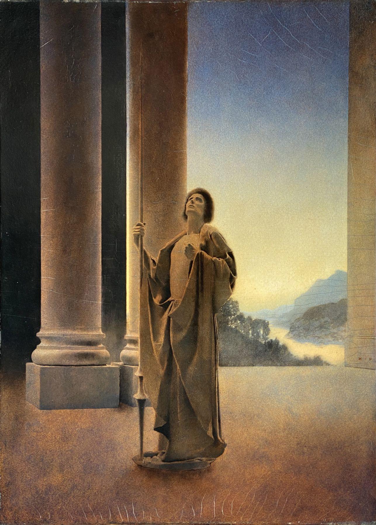 Maxfield Parrish Figurative Painting - Virgil at Arms
