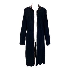 Maxfield Parrish Y2K Black Suede and Brown Velvet Coat, 2000s