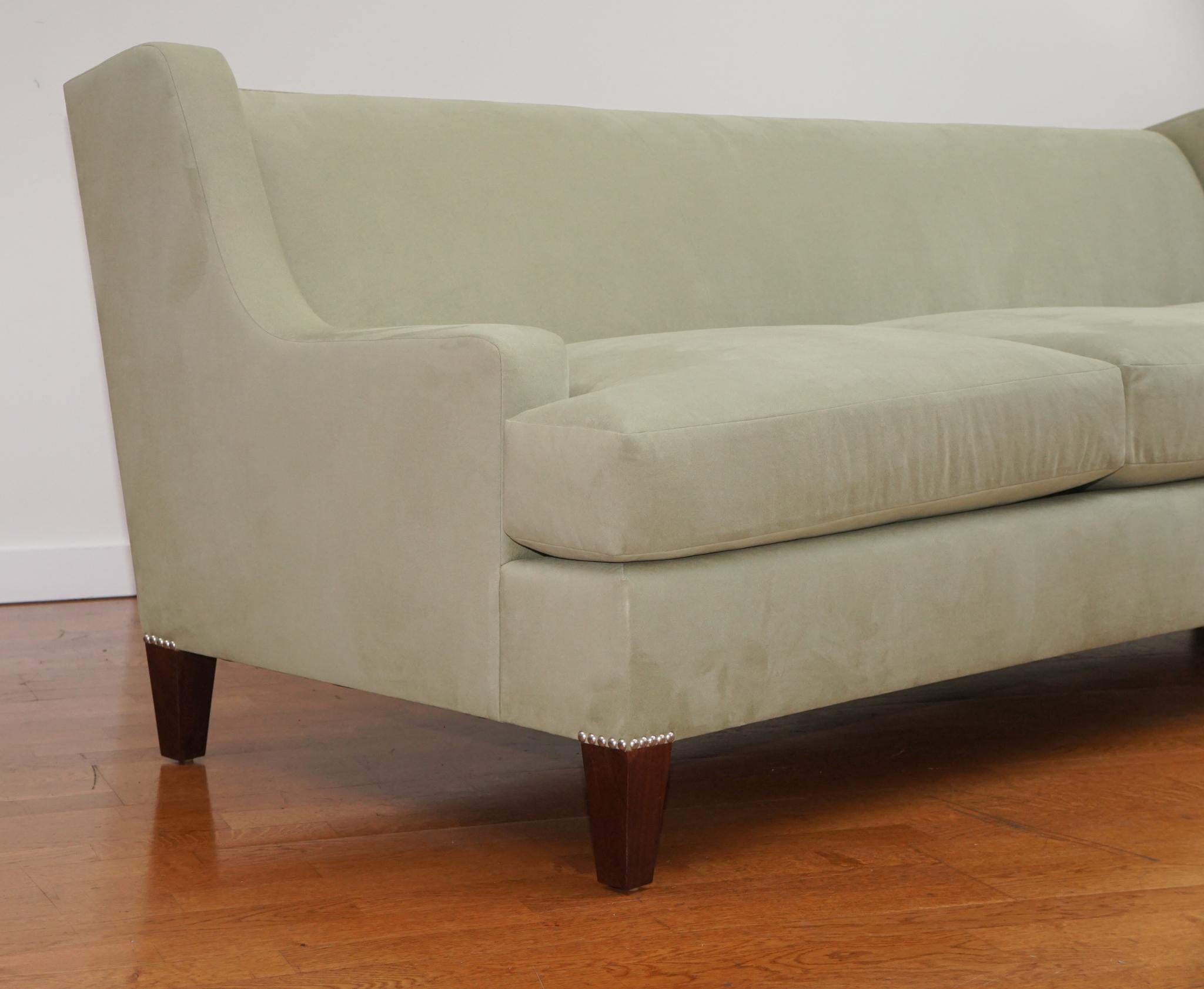 Maxfield Contemporary Tight Back Three-Seat Custom Sofa For Sale 2