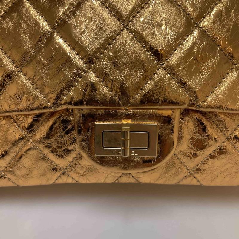 Brown Maxi 2.55 CHANEL gold leather For Sale