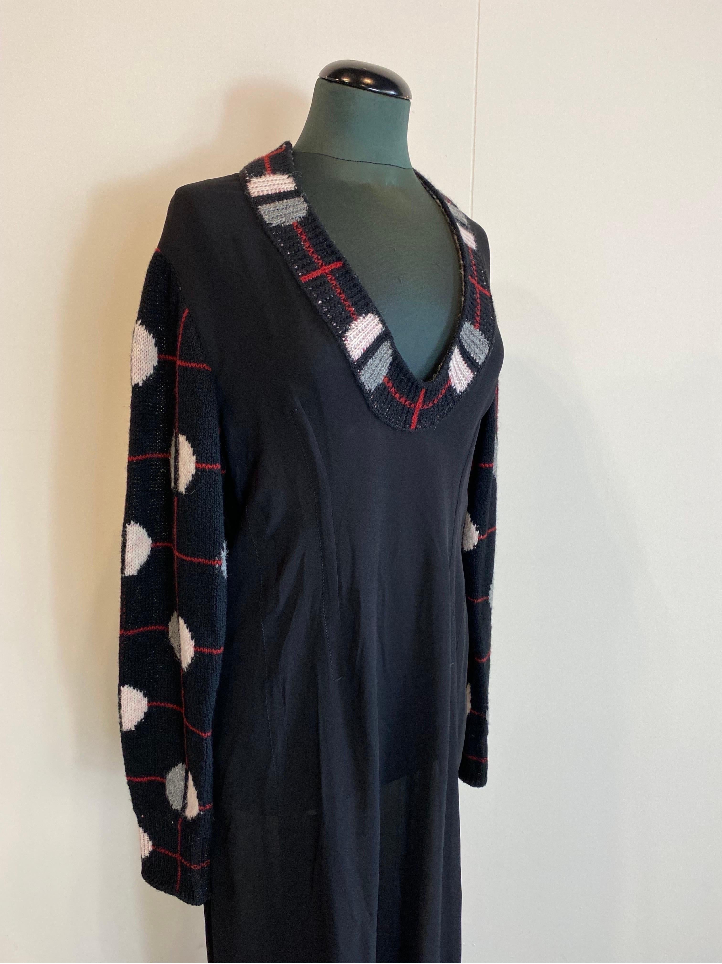 Black Maxi crepe dress Prada Fall 2021 For Sale