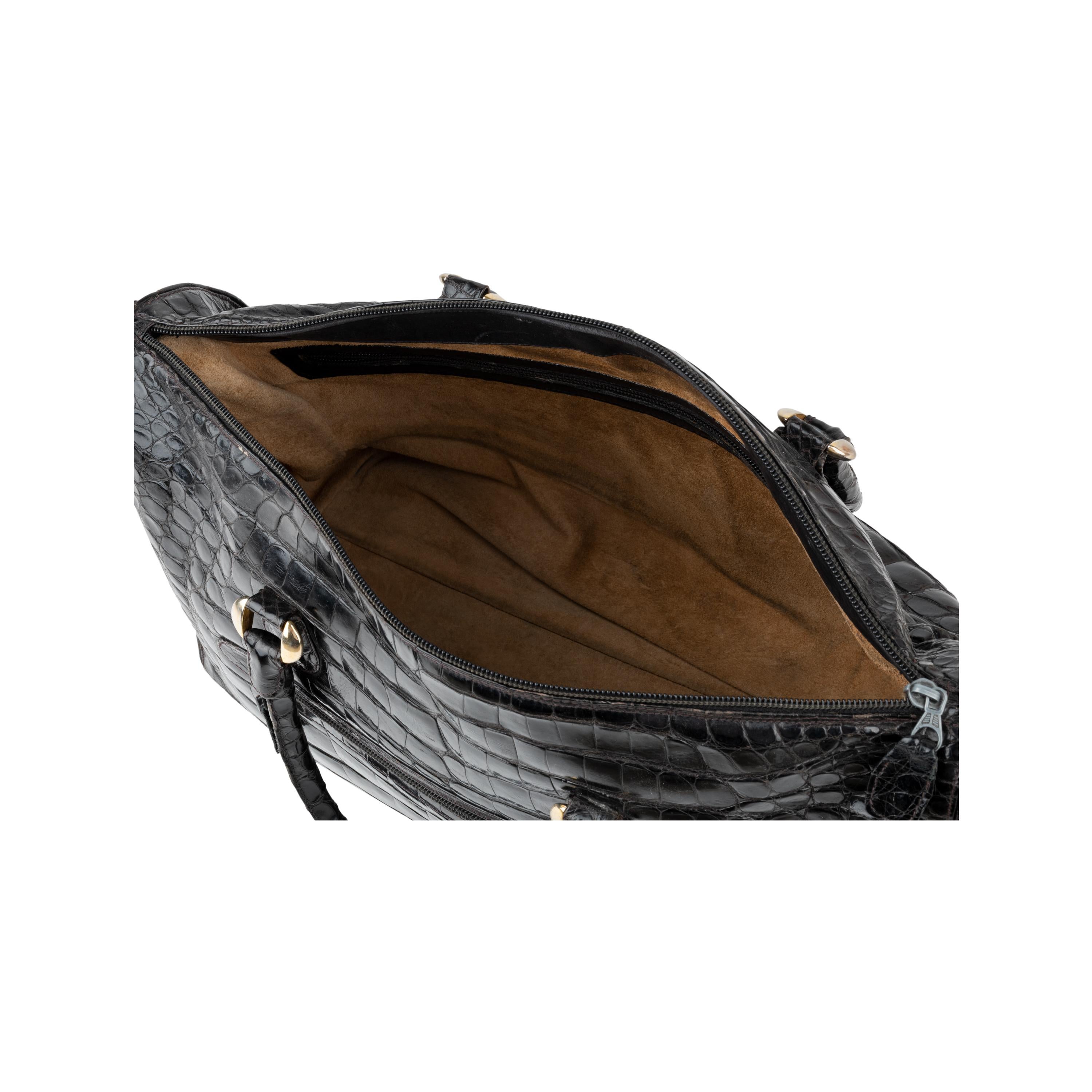Maxi Crocodile Bag - '70s In Good Condition For Sale In Milano, IT