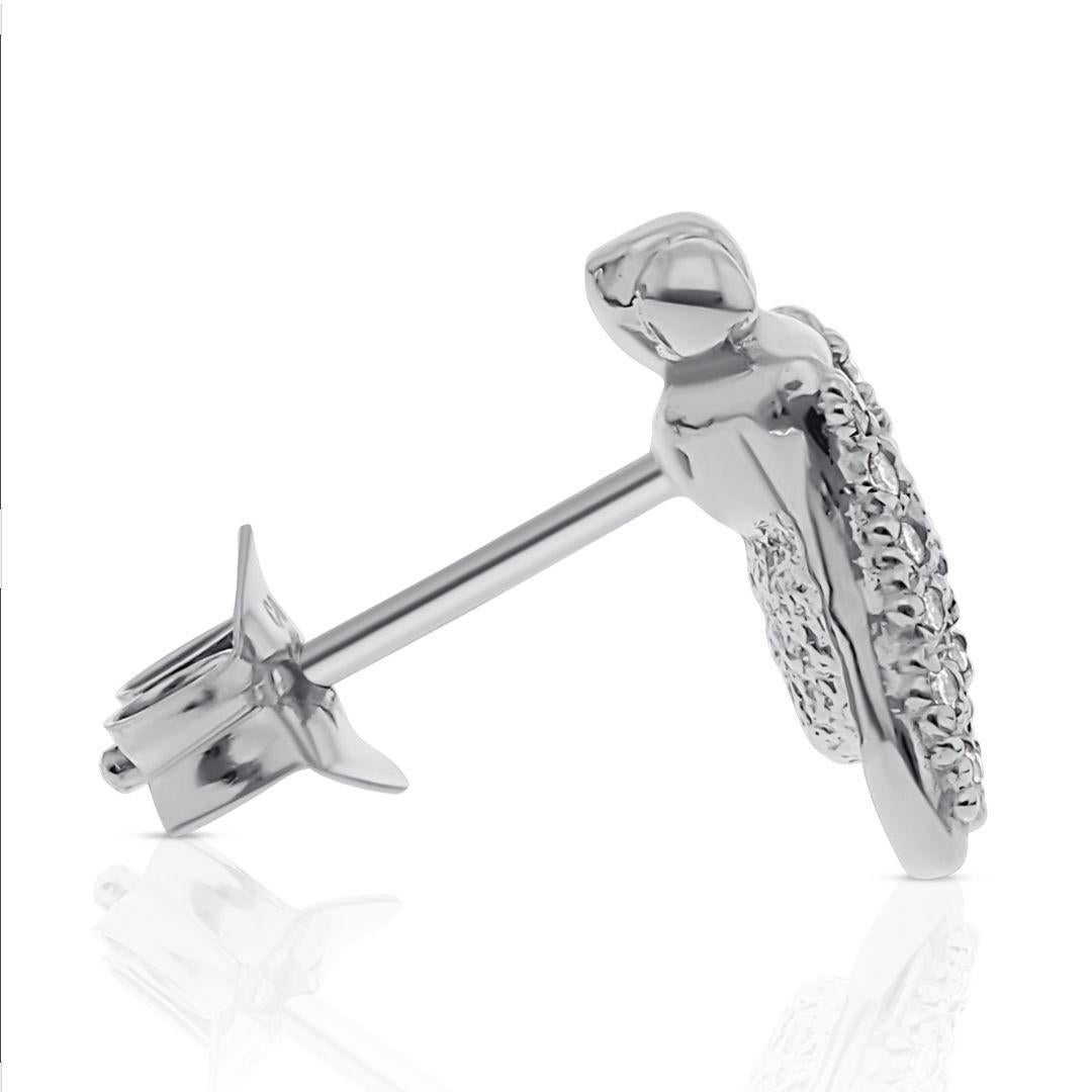maxi FLY Essential Individual Earring in 18K White Gold with Full Pavé Diamonds In New Condition For Sale In Barcelona, CT
