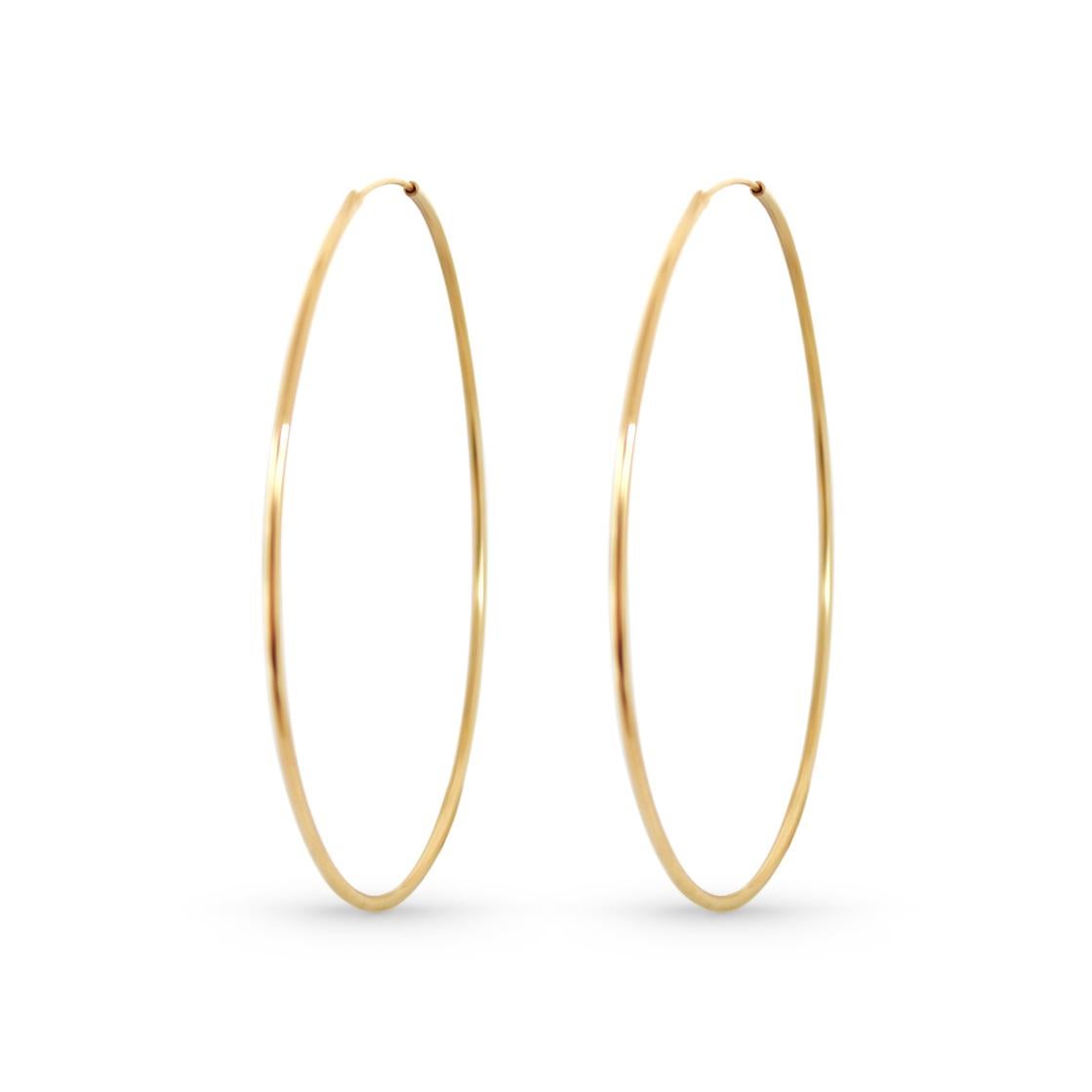 Contemporary Maxi Hoops In Recycled Gold For Sale