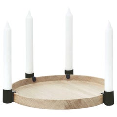Maxi Luna Black Candleholder and Tray by Applicata