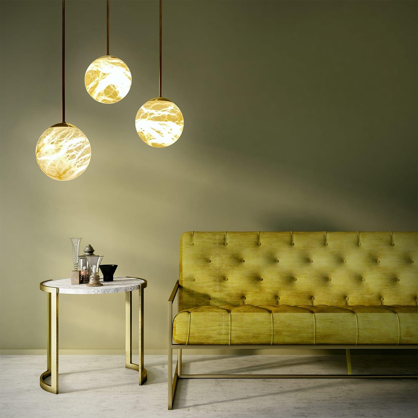 Maxi Moon Alabaster Pendant Lamp In New Condition For Sale In Milan, IT