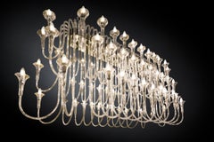 Maxi Octopus Chandelier in Pyrex, Baroque Style, Italy