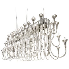 Maxi Octopus Chandelier in Pyrex, Baroque Style, Italy