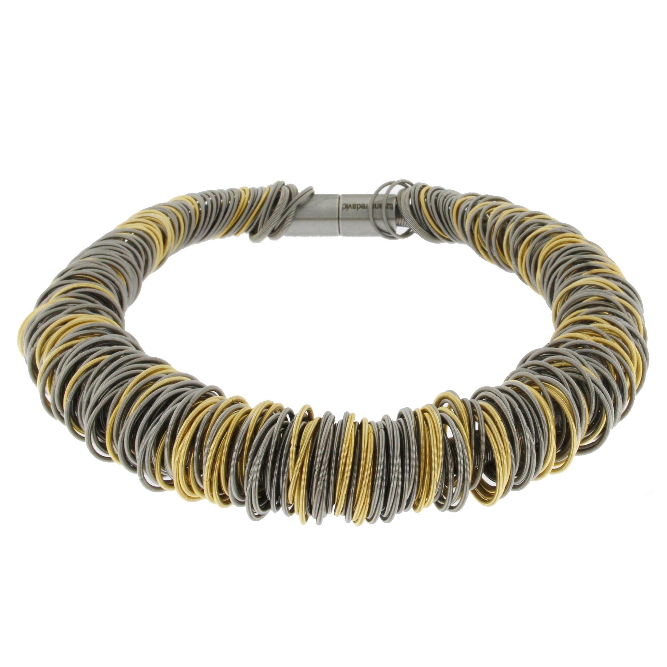 Maxi One Stainless Steel and Gold-Plated Necklace In New Condition In Torino, IT
