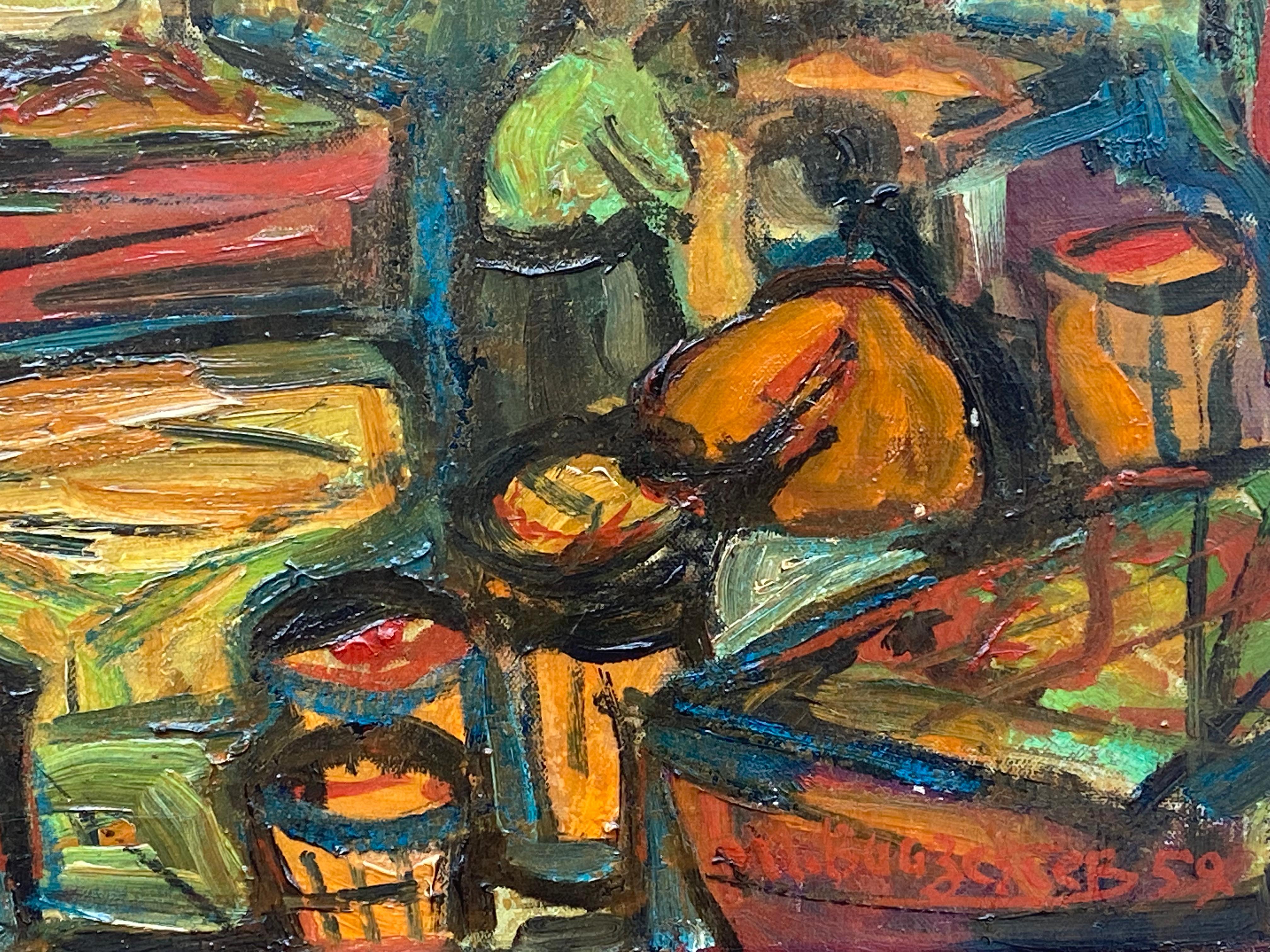 “The Marketplace” - Modern Painting by Maxim Bugzester