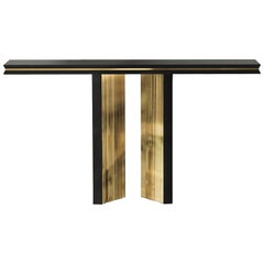 Maxima Console Table with Gold Plated Brass