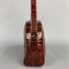 MAXIMA for HENRI BENDEL Brown Alligator Shoulder Bag Handbag