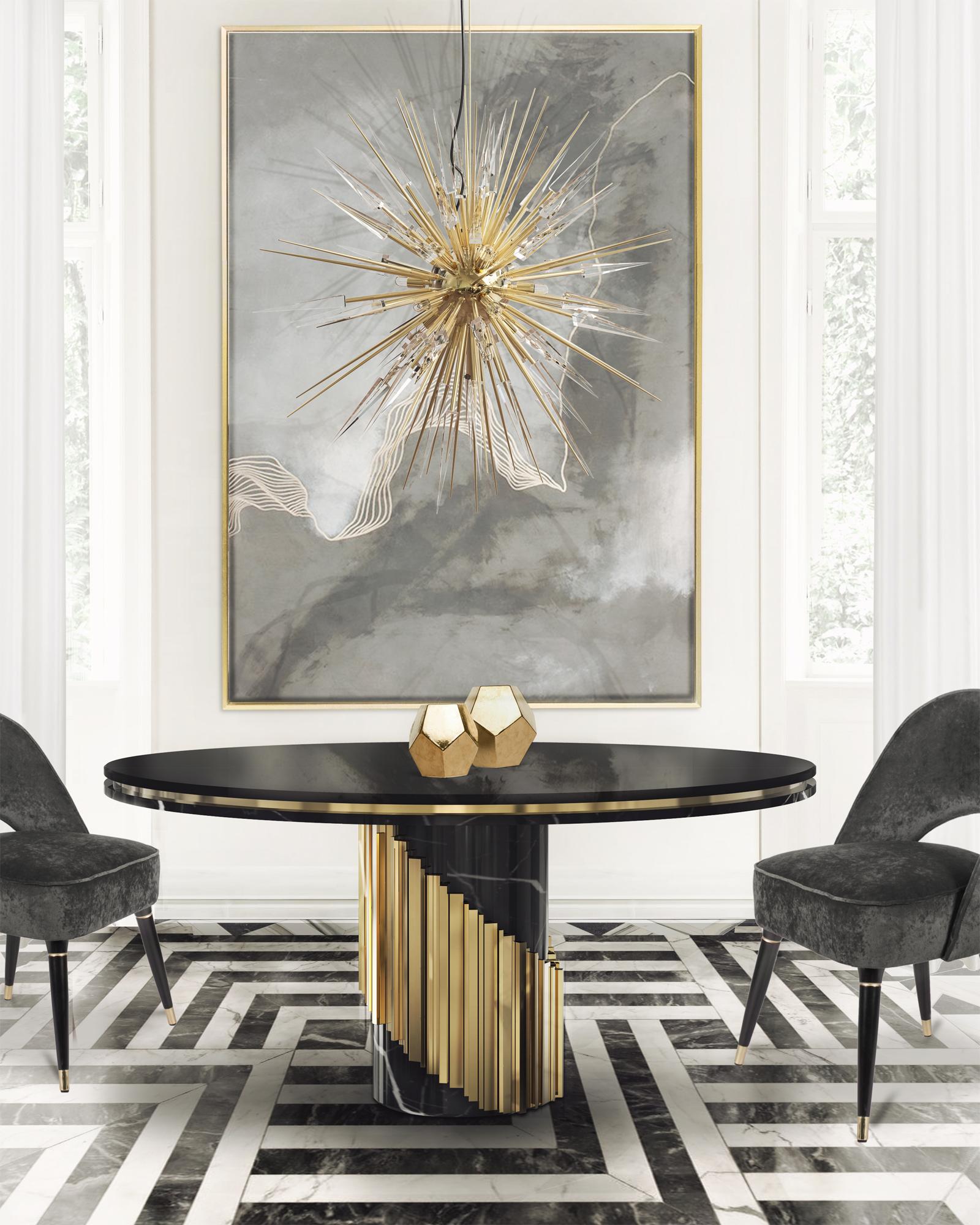 Maxima Round Table with Black Marble Base In New Condition For Sale In Paris, FR