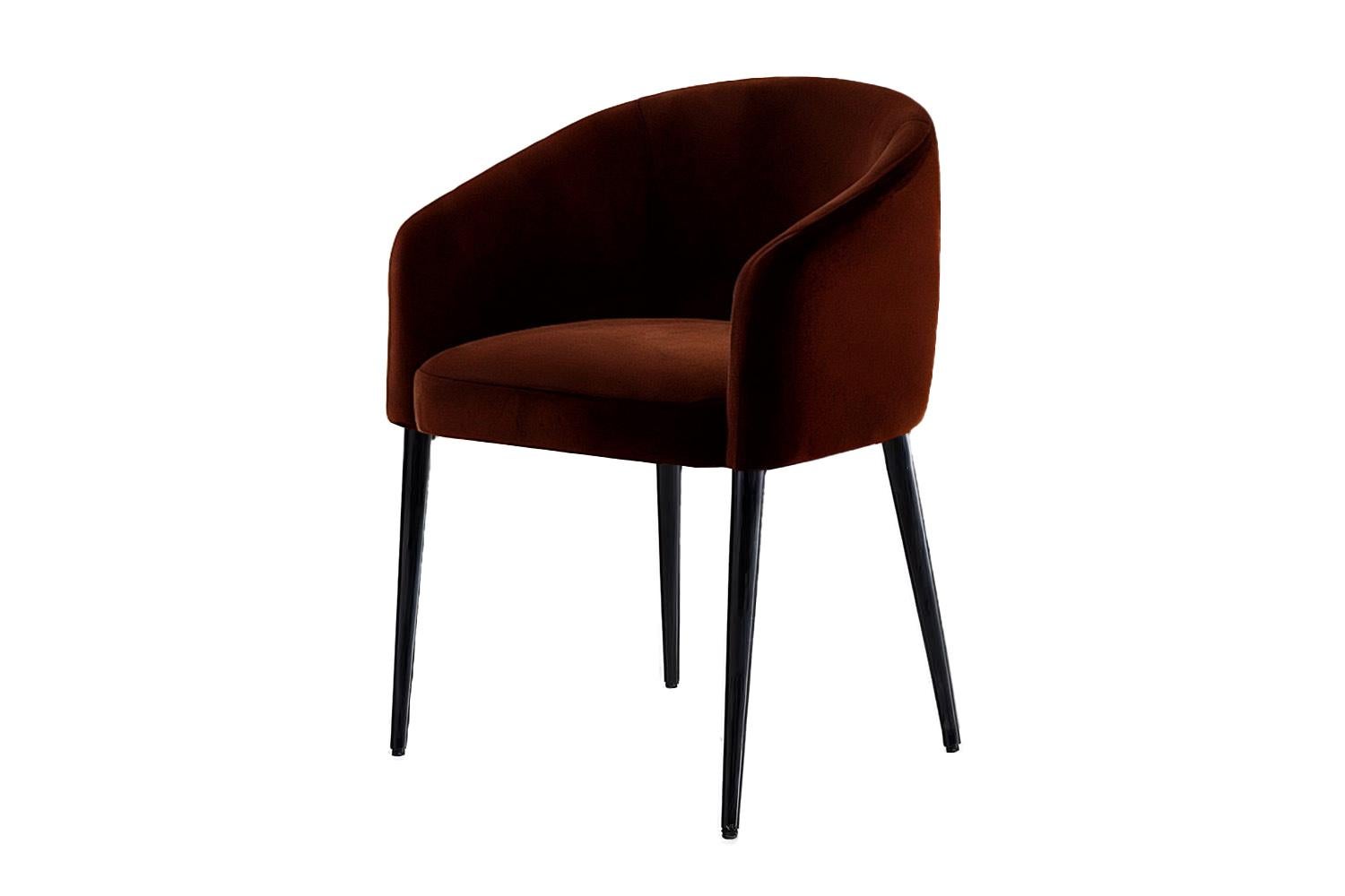 Spanish Contemporary Blue Velvet Pink Legs Dining Chair Utopía For Sale