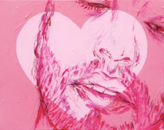 A Pink Haze, Mixed Media on Canvas