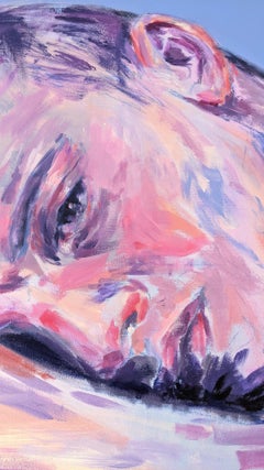 Flower/Boulder, Painting, Acrylic on Canvas