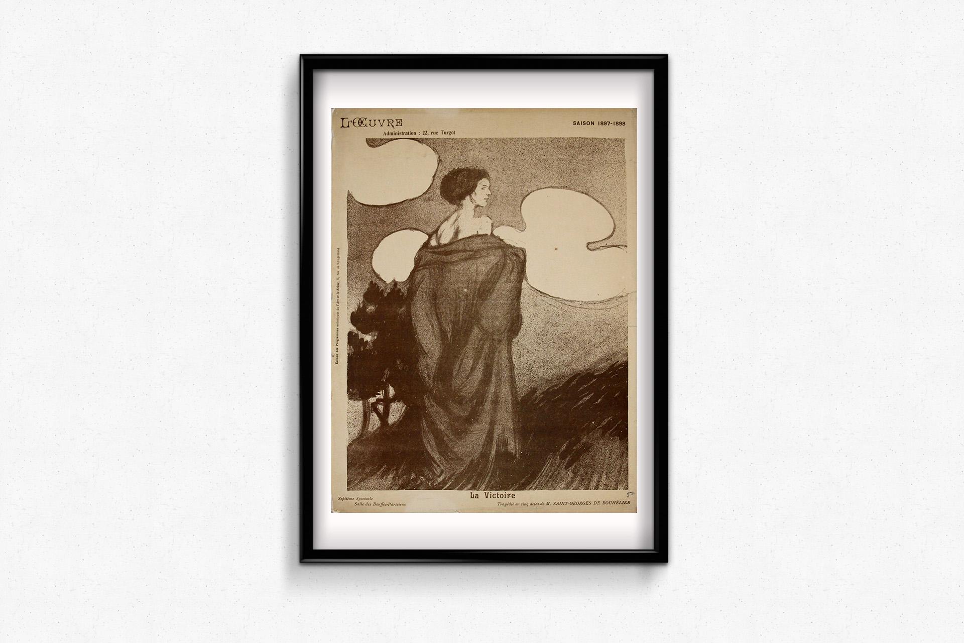 Programma illustrato di Maxime Dethomas del 1898 - théâtre de l'oeuvre in vendita 1