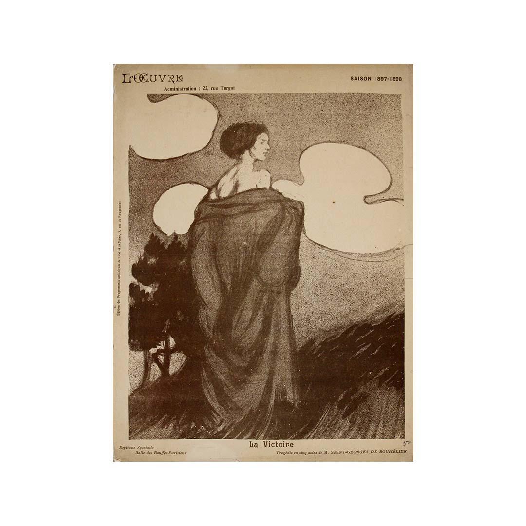 Programma illustrato di Maxime Dethomas del 1898 - théâtre de l'oeuvre in vendita 3