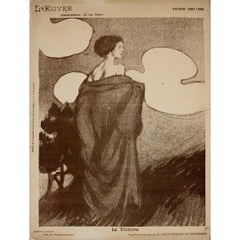 Antique 1898 illustrated program by Maxime Dethomas - théâtre de l'oeuvre