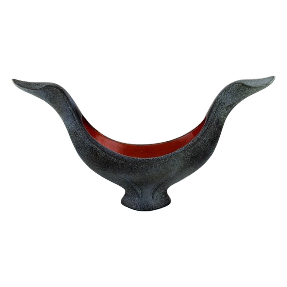 Maxime Fillon, France, Giant Bowl in Glazed Stoneware, 1956