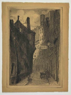 The Street - Etching by Maxime Juan - Early 20th century