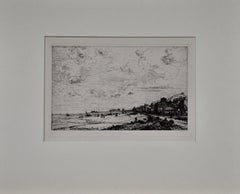 The Beach in Normandy, France, Near Bayeux: A 19th C. Etching by Maxime Lalanne