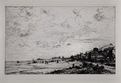 The Beach in Normandy, France, Near Bayeux: A 19th C. Etching by Maxime Lalanne