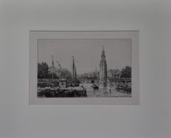 Tour De Montalban, Amsterdam: A 19th C. Etching by Maxime Lalanne