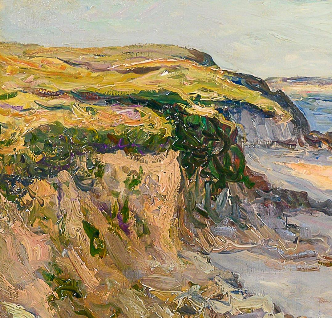 la Plage de Kerhostin, Morbihan French Impressionist Beach Scene of figures For Sale 1