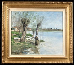 Lavandieres - Pintura al óleo impresionista Paisaje fluvial de Maxime Maufra