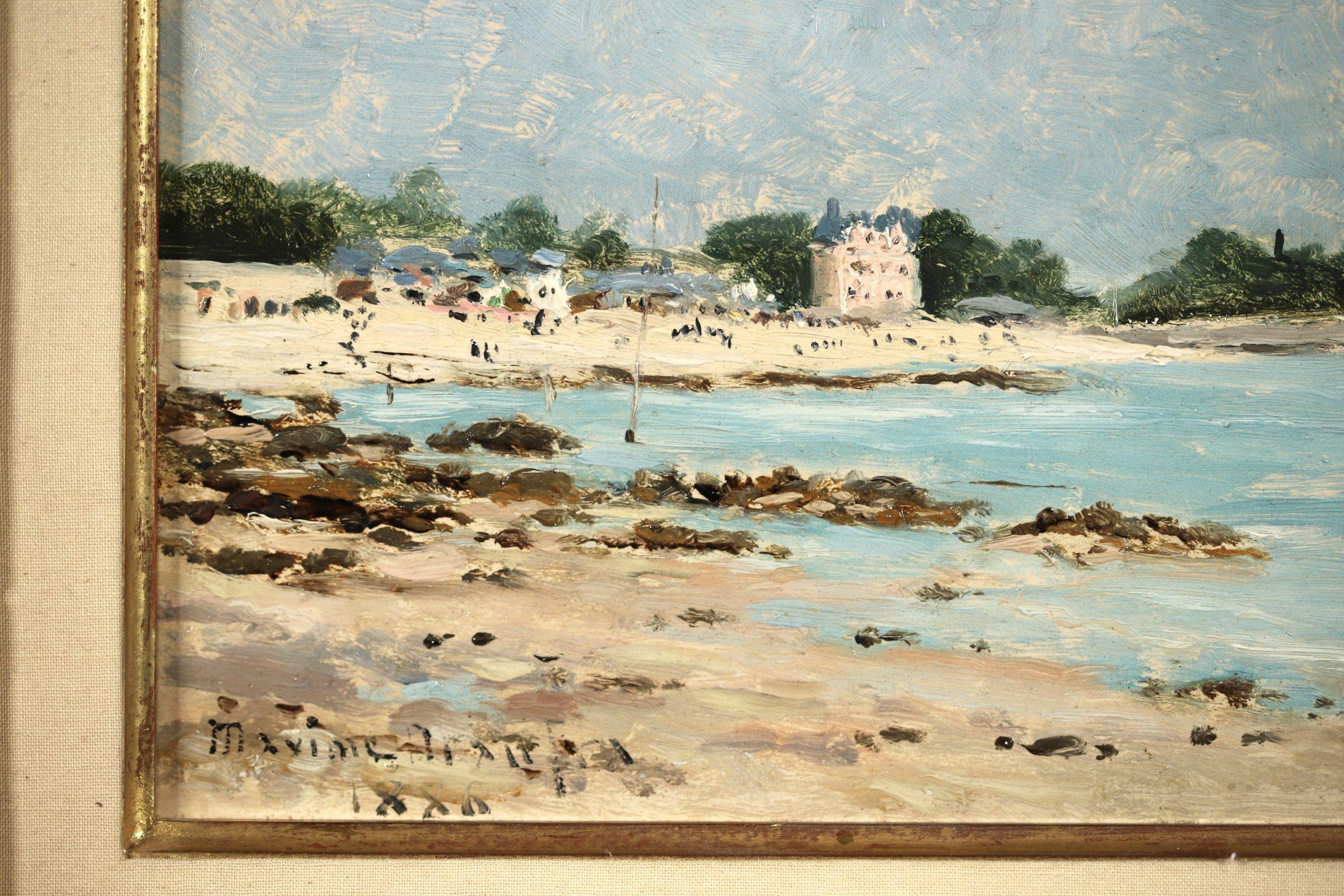 Le plage de Morgat - Impressionist Seascape Landscape Oil by Maxime Maufra For Sale 2