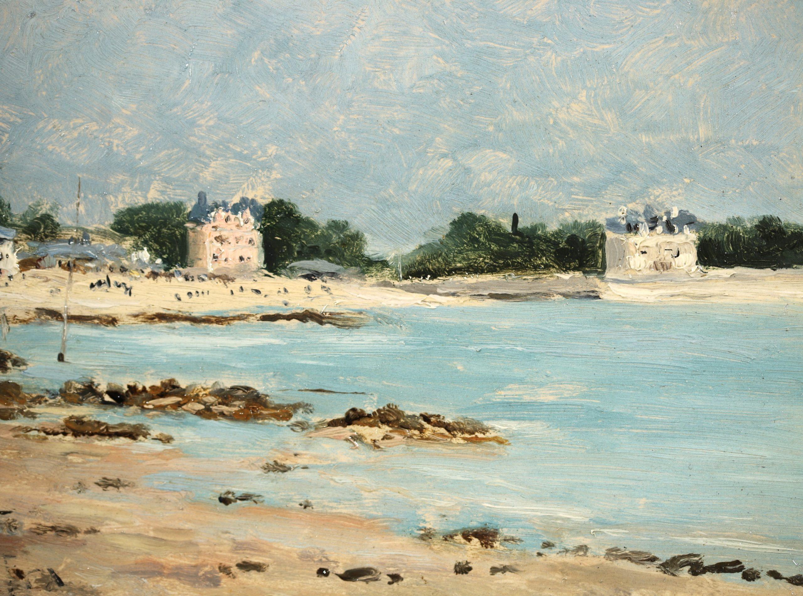 Le plage de Morgat - Impressionist Seascape Landscape Oil by Maxime Maufra For Sale 4
