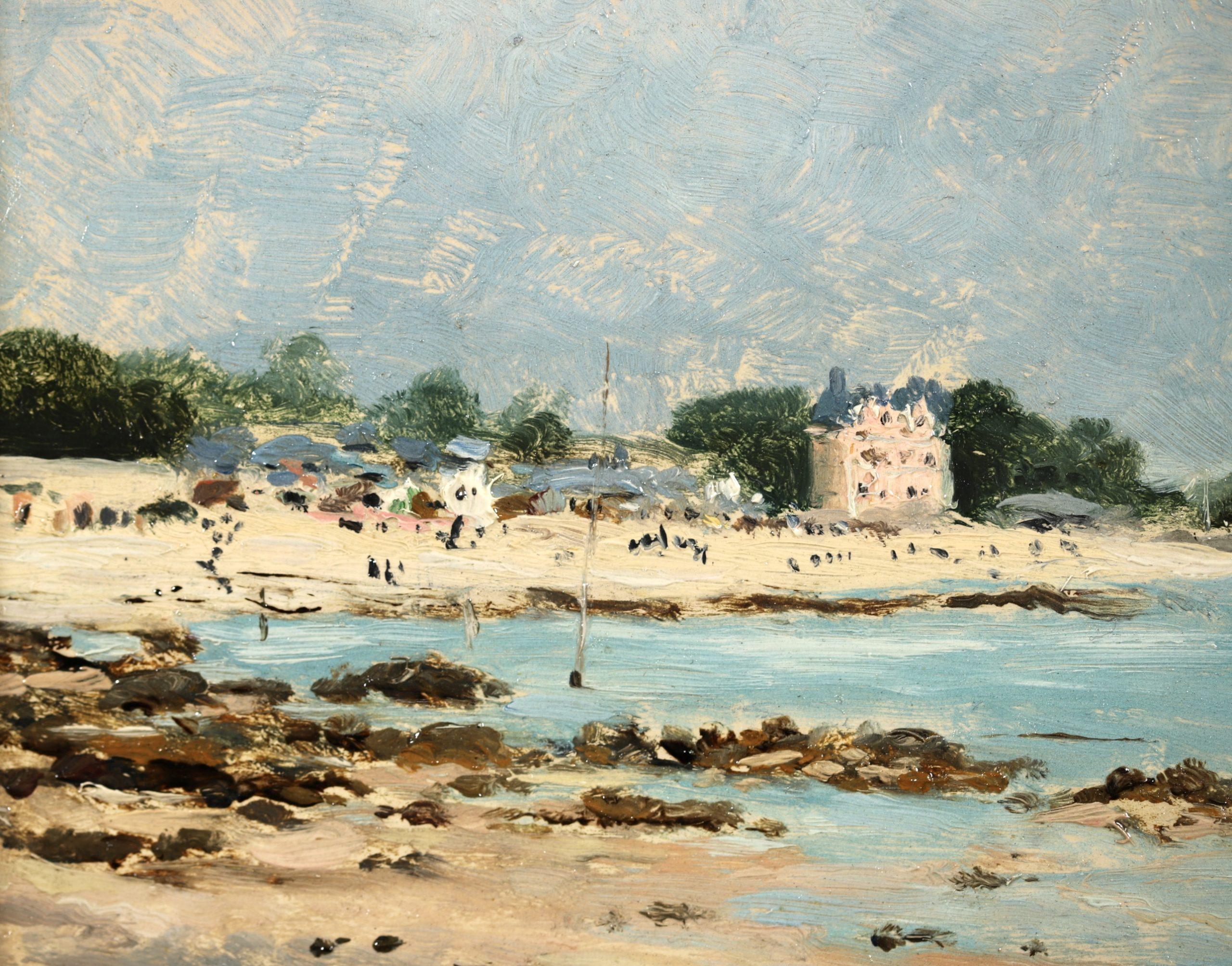 Le plage de Morgat - Impressionist Seascape Landscape Oil by Maxime Maufra For Sale 6