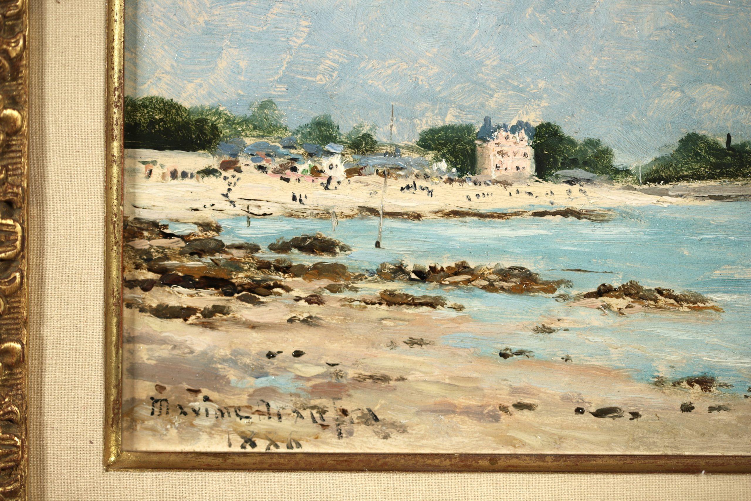 Le plage de Morgat - Impressionist Seascape Landscape Oil by Maxime Maufra For Sale 7