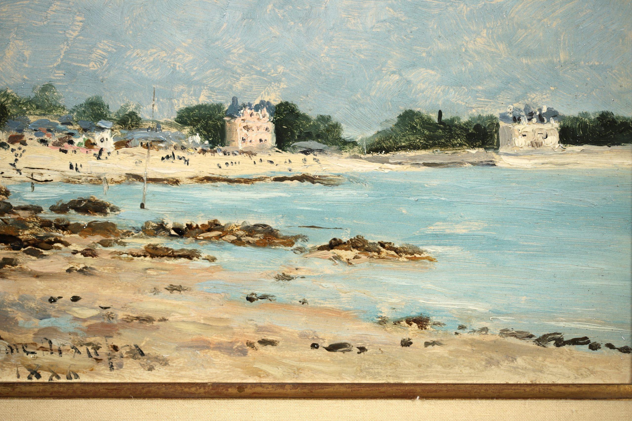 Le plage de Morgat - Impressionist Seascape Landscape Oil by Maxime Maufra For Sale 8