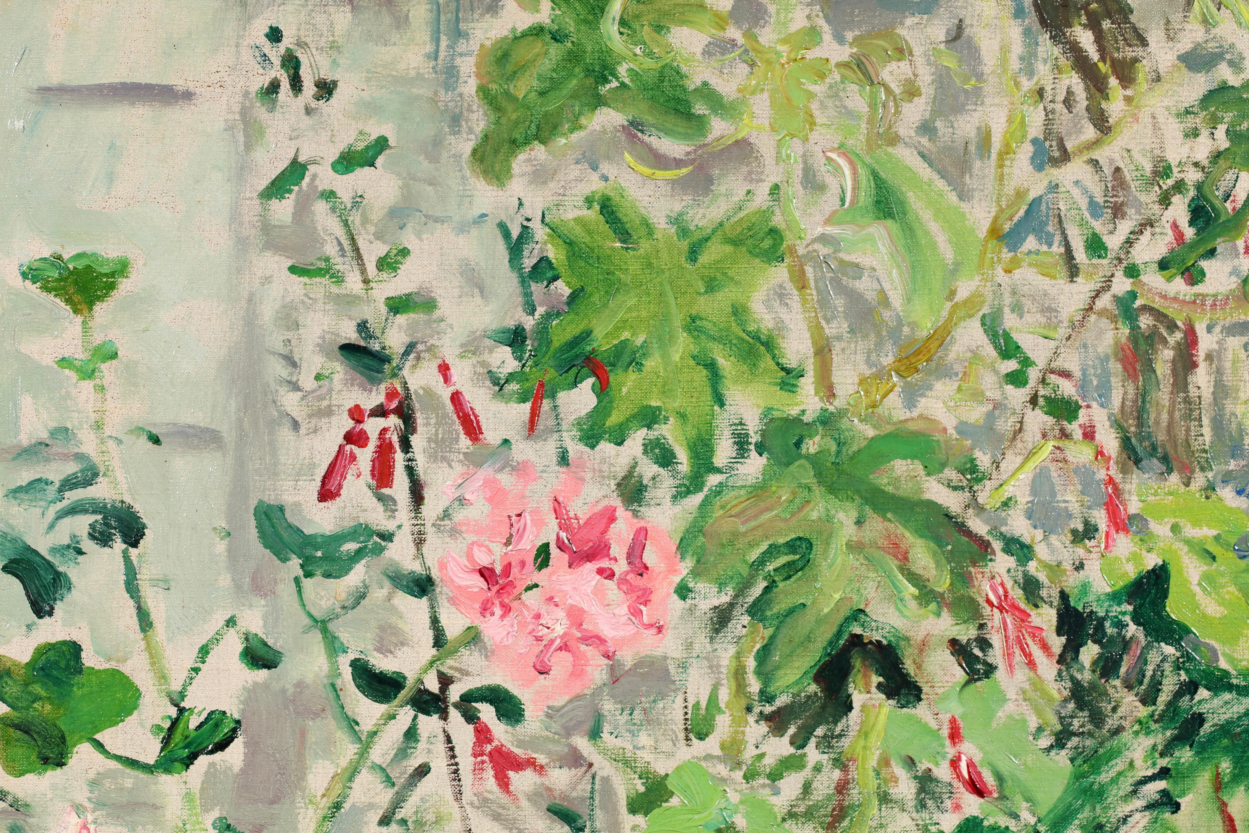 Roses et Fuschias - Impressionist Still Life Oil Painting by Maxime Maufra For Sale 9