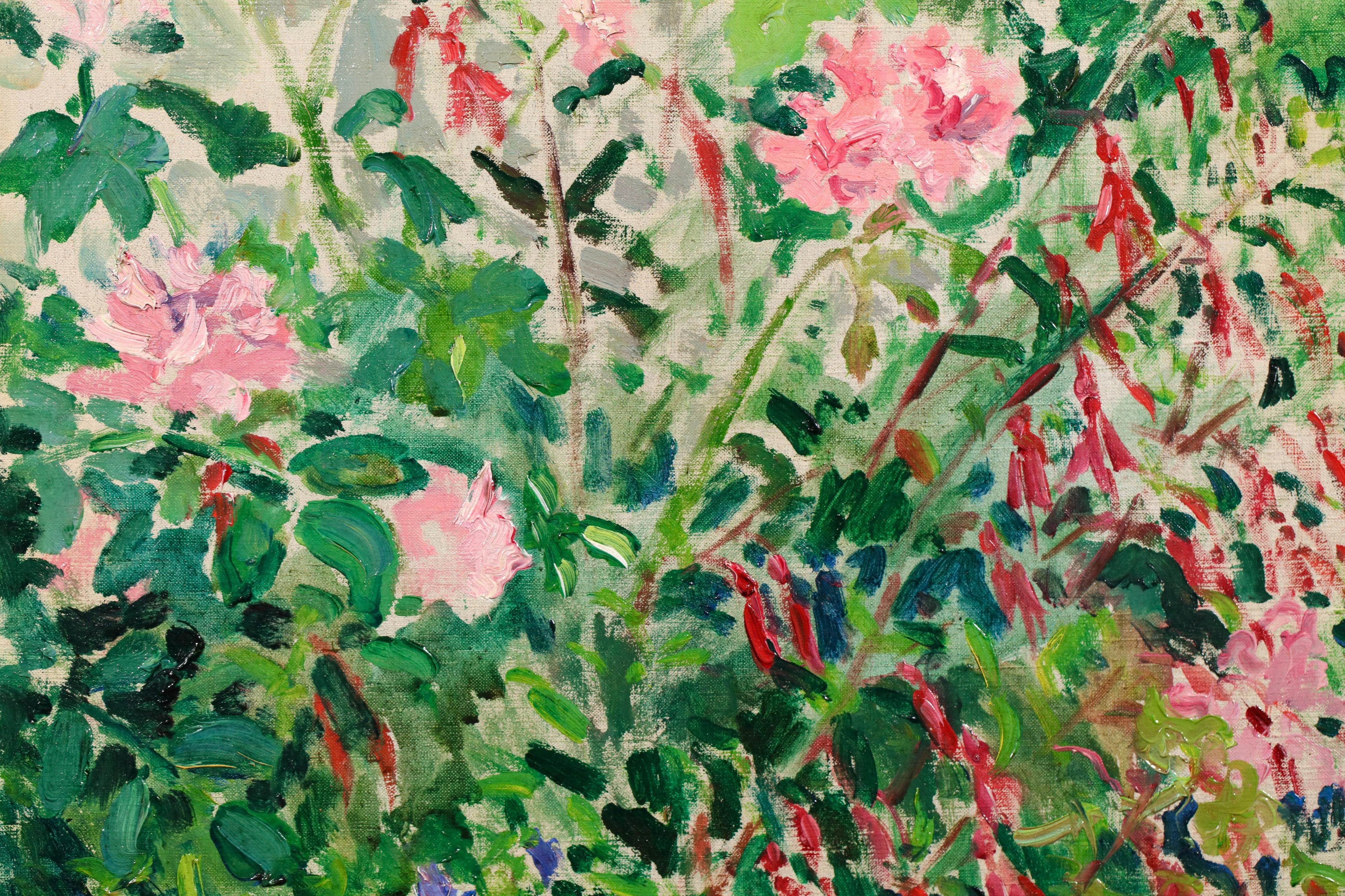 Roses et Fuschias - Impressionist Still Life Oil Painting by Maxime Maufra For Sale 6