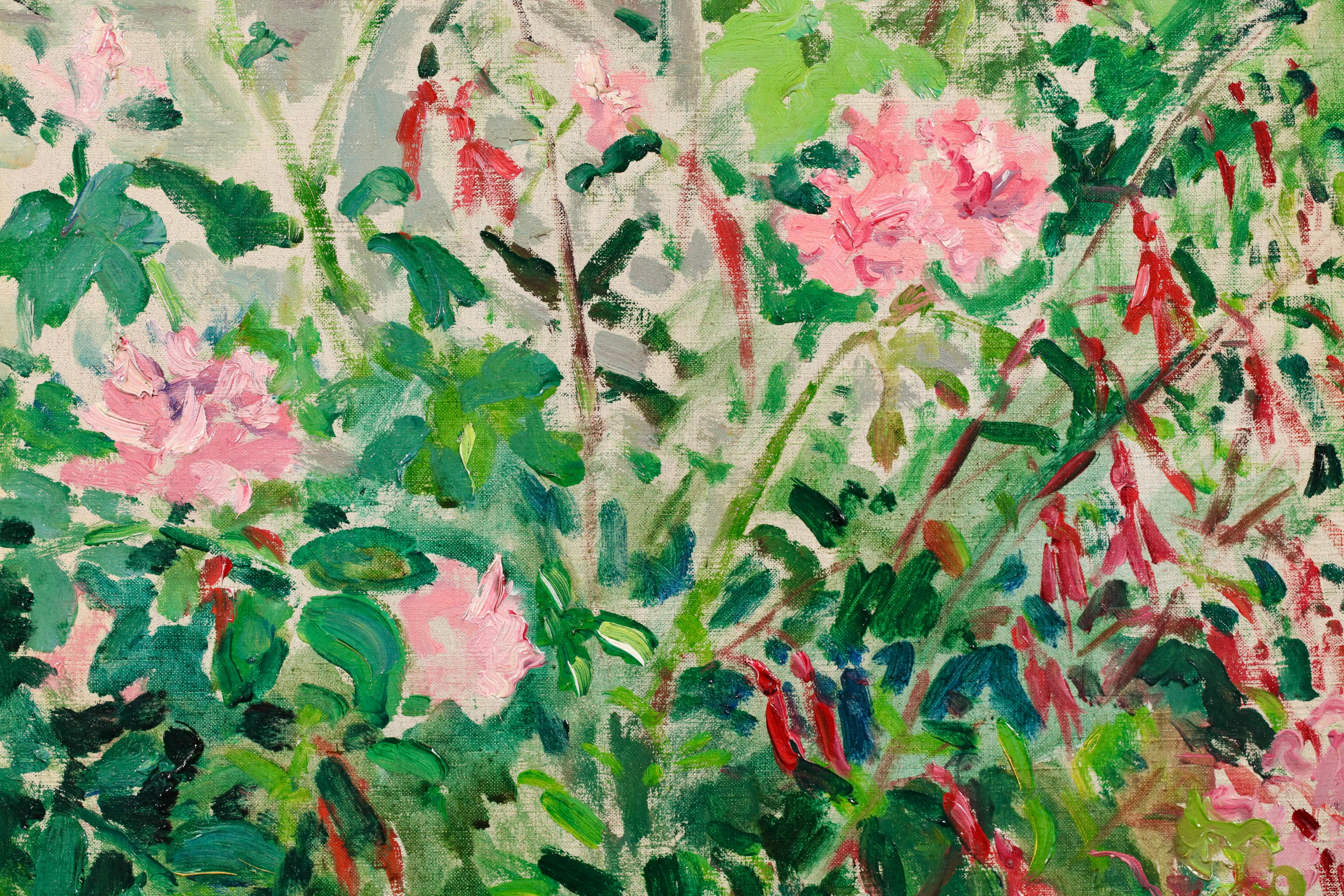 Roses et Fuschias - Impressionist Still Life Oil Painting by Maxime Maufra For Sale 7