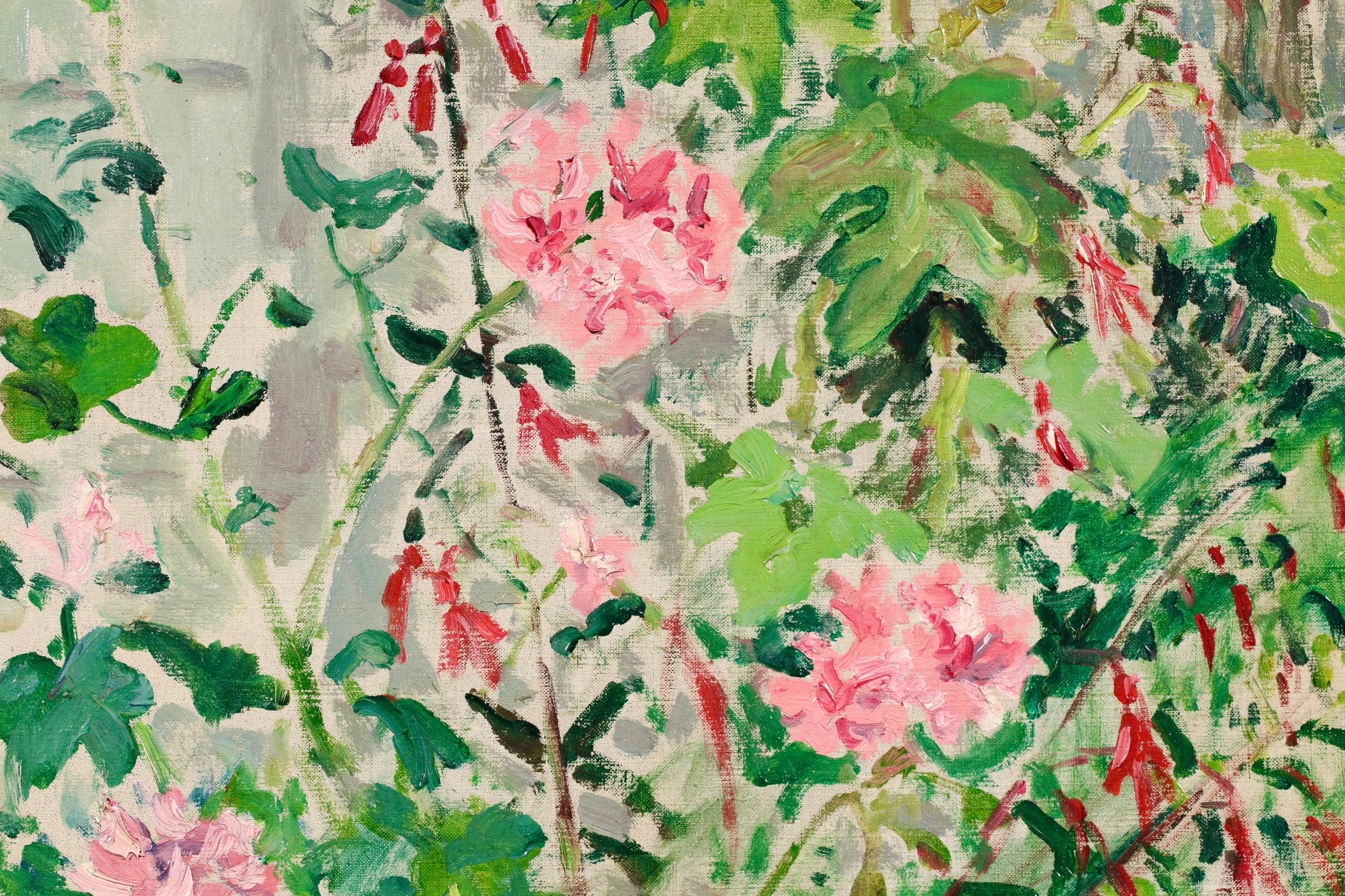 Roses et Fuschias - Impressionist Still Life Oil Painting by Maxime Maufra For Sale 8