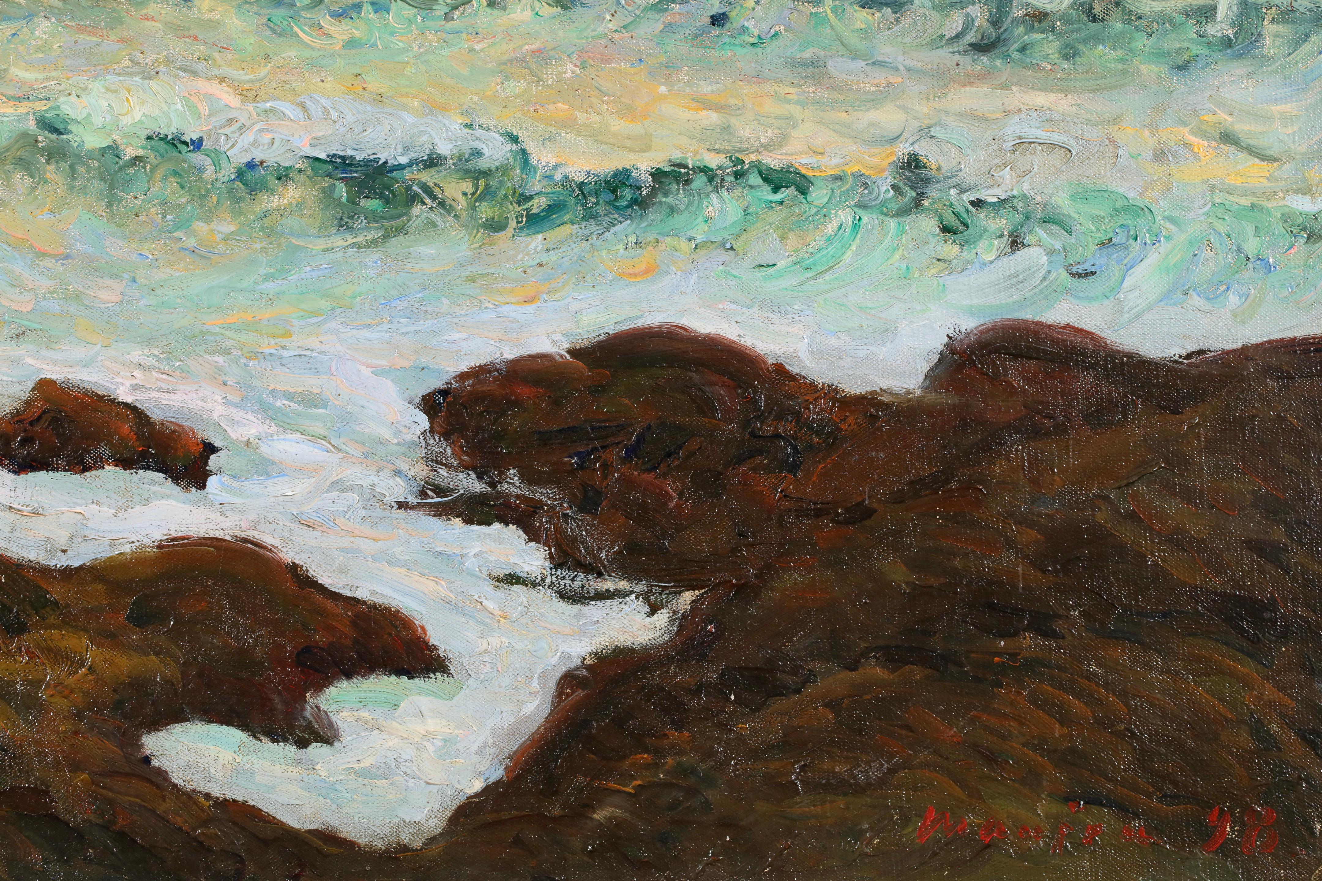 Soir D'Orage - Impressionistische Meereslandschaft Ölgemälde von Maxime Maufra im Angebot 2
