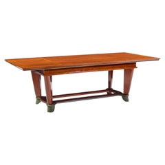 Tavolo da pranzo Maxime Old in stile Art Déco, in legno di ciliegio francese e rame