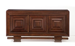 Maxime Old (attrib.) 3 Door Credenza, Inlaid shelves, France, c. 1940's
